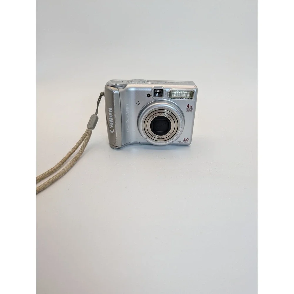 Canon PowerShot A530 5.0MP Digital Camera Silver 4x Zoom with Samsonite Case USB
